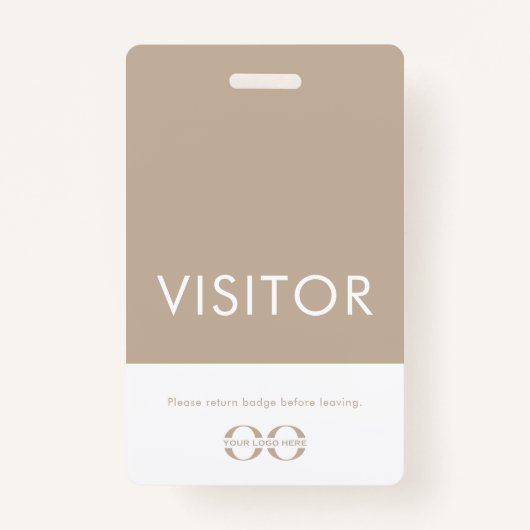 Company Logo Visitor Badge Beige (Voorkant)