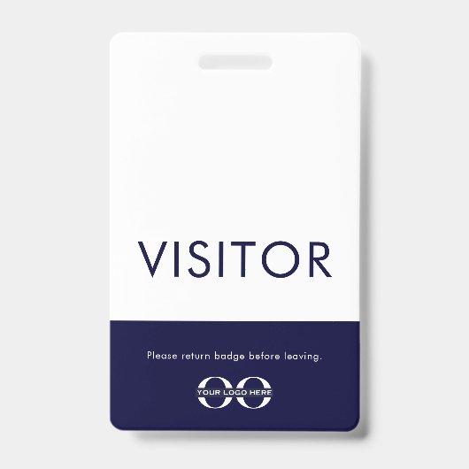 Company Logo Visitor Badge Navy (Voorzijde)