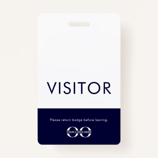 Company Logo Visitor Badge Navy (Voorkant)