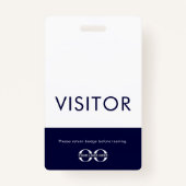 Company Logo Visitor Badge Navy (Achterkant)