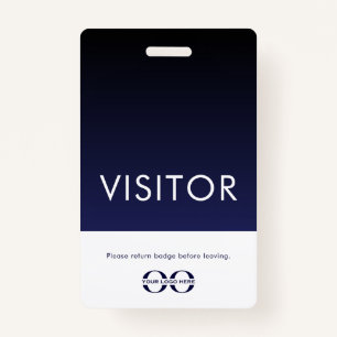 Company Logo Visitor Badge Navy Blue