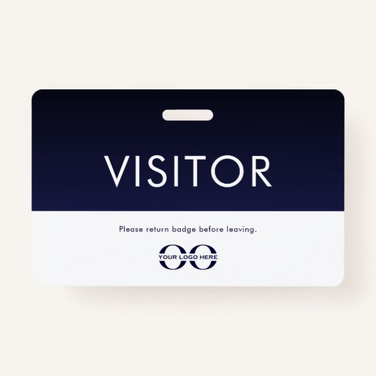 Company Logo Visitor Badge Navy Blue (Voorkant)