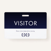 Company Logo Visitor Badge Navy Blue (Achterkant)