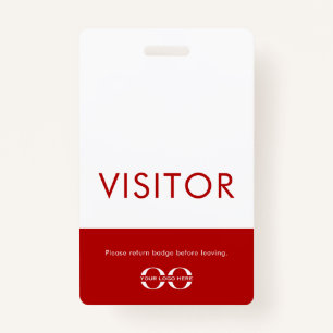 Company Logo Visitor Badge Red