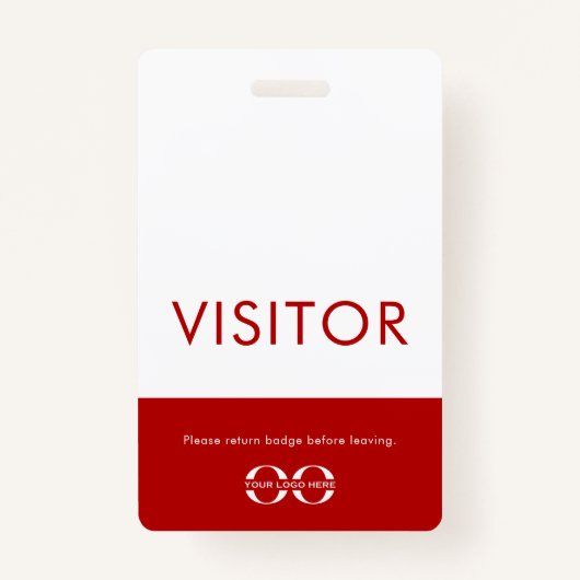 Company Logo Visitor Badge Red (Voorkant)