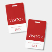 Company Logo Visitor Badge Red (Voor- en achterkant)