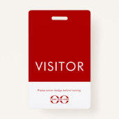 Company Logo Visitor Badge Red (Achterkant)