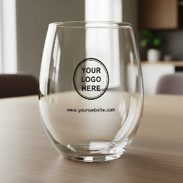 Company Logo & Website Custom Branding Wine Glass Wijnglas Zonder Voet