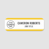 Company Logo Yellow Magnetic Employee Naamplaatje (Voorkant)