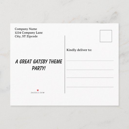Company Name Holiday Party Save The Date Snowflake Uitnodiging Briefkaart (Achterkant)