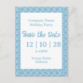 Company Name Holiday Party Save The Date Snowflake Uitnodiging Briefkaart (Voorkant)