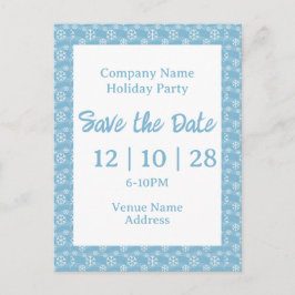 Company Name Holiday Party Save The Date Snowflake Uitnodiging Briefkaart