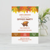 Company Thanksgiving Office Party Invitation Kaart (Staand voorkant)