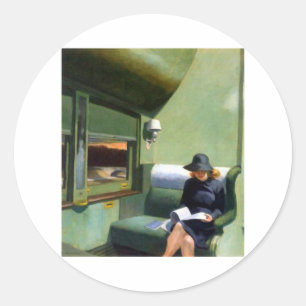 Compartiment C Auto Edward Hopper Ronde Sticker