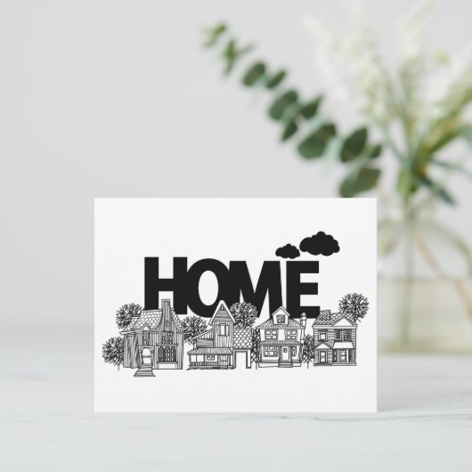 Compartiment gebouw briefkaart (Staand voorkant)