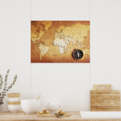 Compass and Map Value Poster Paper (Matte) (Keuken)