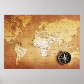 Compass and Map Value Poster Paper (Matte) (Voorkant)