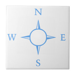 Compass Ceramic Tile, Small (4,25 x 4,25 inch) Tegeltje