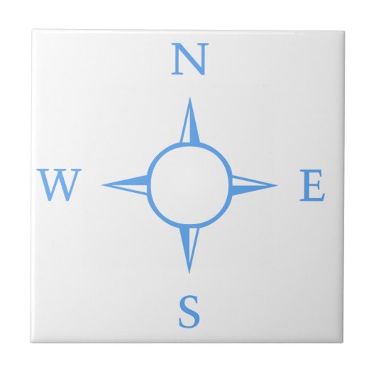 Compass Ceramic Tile, Small (4,25 x 4,25 inch) Tegeltje (Voorkant)
