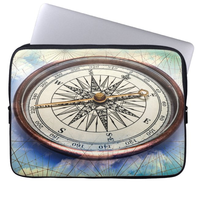 Compass Clouds Laptop Sleeve (Voorkant)