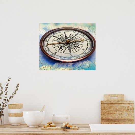 Compass Clouds Poster (Keuken)