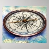 Compass Clouds Poster (Voorkant)