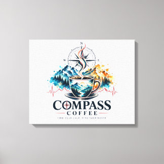 Compass Coffee Berg Canvas Kunst