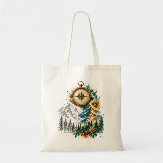 Compass Coffee Mountain Adventure Boodschappentas Tote Bag (Voorkant)