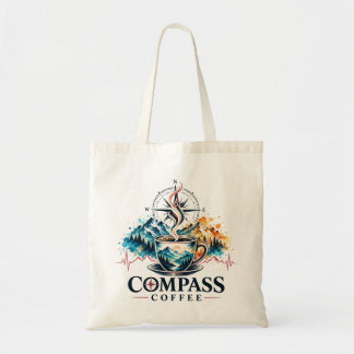 Compass Coffee Mountain Escape Tote Bag