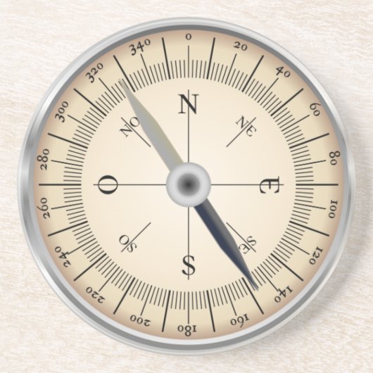 Compass Design Zandsteen Onderzetter (Voorkant)