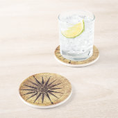 Compass Discovery Age Wereldkaart  lithografie Zandsteen Onderzetter (Zijkant)