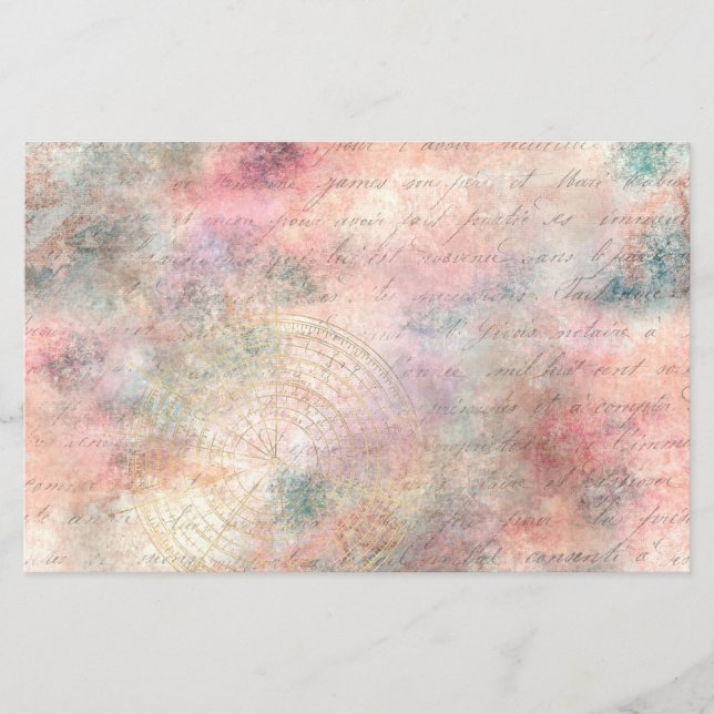  Compass Ephemera Decoupage Scrapbook paper (Voorkant)
