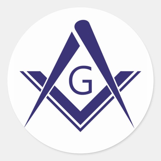 compass freemason guild mason organisation sign sy ronde sticker (Voorkant)