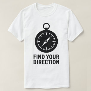 Compass Graphic Quote Outdoor Reizen Inspiratie T-shirt
