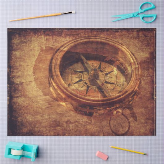 Compass Grunge 20x30-decoupage Tissuepapier (Craft)