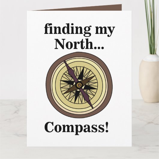 Compass Instrument Navigation Direction Funny Kaart (Voorkant)