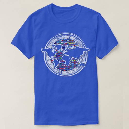 Compass International Traveling Wereldkaart World T-shirt (Design voorkant)