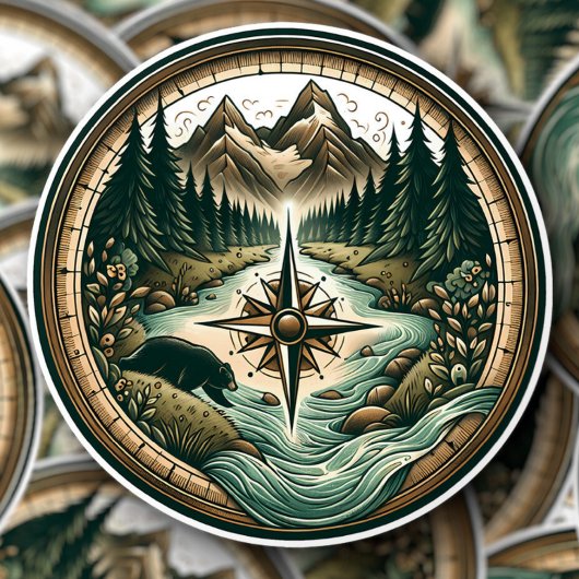 Compass Lake Vinyl Sticker | Die-Cut Sticker