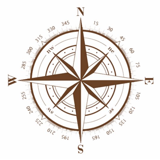 Compass magnet fotobeeldje magneet (Voorkant)