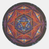 Compass Mandala Ronde Sticker (Voorkant)
