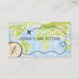 Compass Map Travel Bar Bat Mitzvah Plaatskaart Plaatskaartje