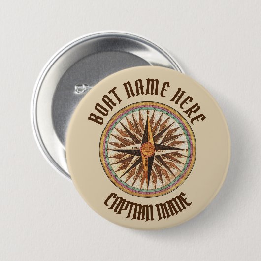 Compass Maritime  Custom Ronde Button 7,6 Cm (Voorkant /achterkant)