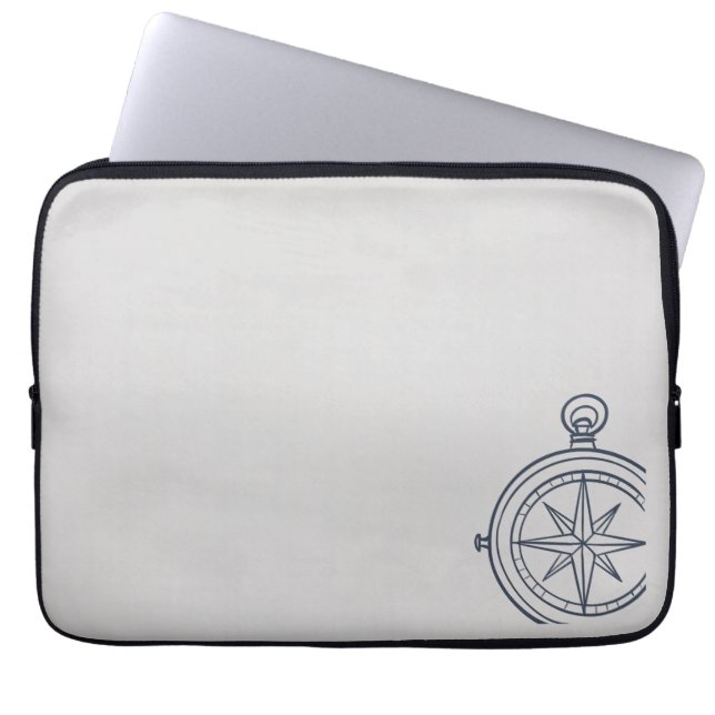Compass- Midnight Cartographer- iPad Smart Cover Laptop Sleeve (Voorkant)