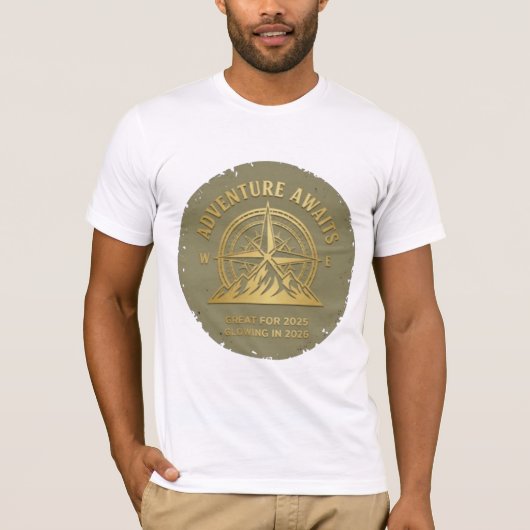 Compass Mountain Outdoor Tee Great for 2025 Glowin T-shirt (Voorkant)