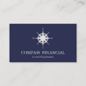 Compass Navy Blue Nautical Financial Advisor Visitekaartje (Voorkant)