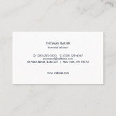 Compass Navy Blue Nautical Visitekaartje (Achterkant)