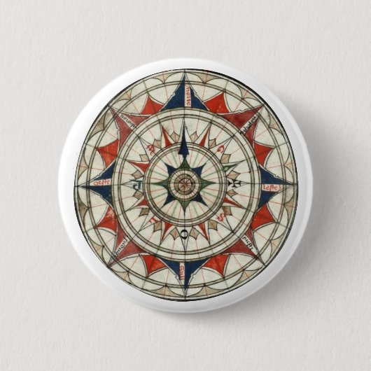 Compass Roos #5 Ronde Button 5,7 Cm (Voorkant)