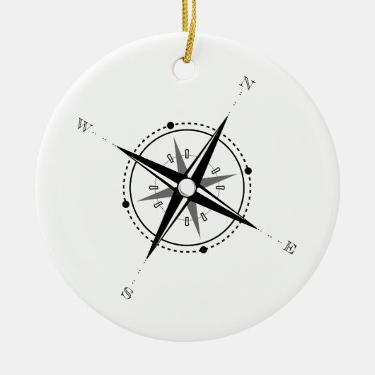 Compass Roos Adventure Exploratie Keramisch Ornament (Voorkant)