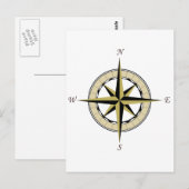 Compass Roos Art Briefkaart (Voorkant / Achterkant)