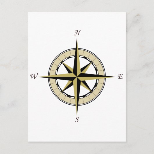 Compass Roos Art Briefkaart (Voorkant)